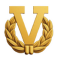 LETTER - 'V' WITH WREATH, LARGE GOLD