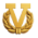 LETTER - 'V' WITH WREATH, MINI GOLD