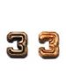 NUMERAL - FLIGHT STRIKE NUMERAL "3", 1/4 INCH, BRONZE