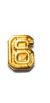 NUMERAL - FLIGHT STRIKE NUMERAL "6", 1/4 INCH, GOLD